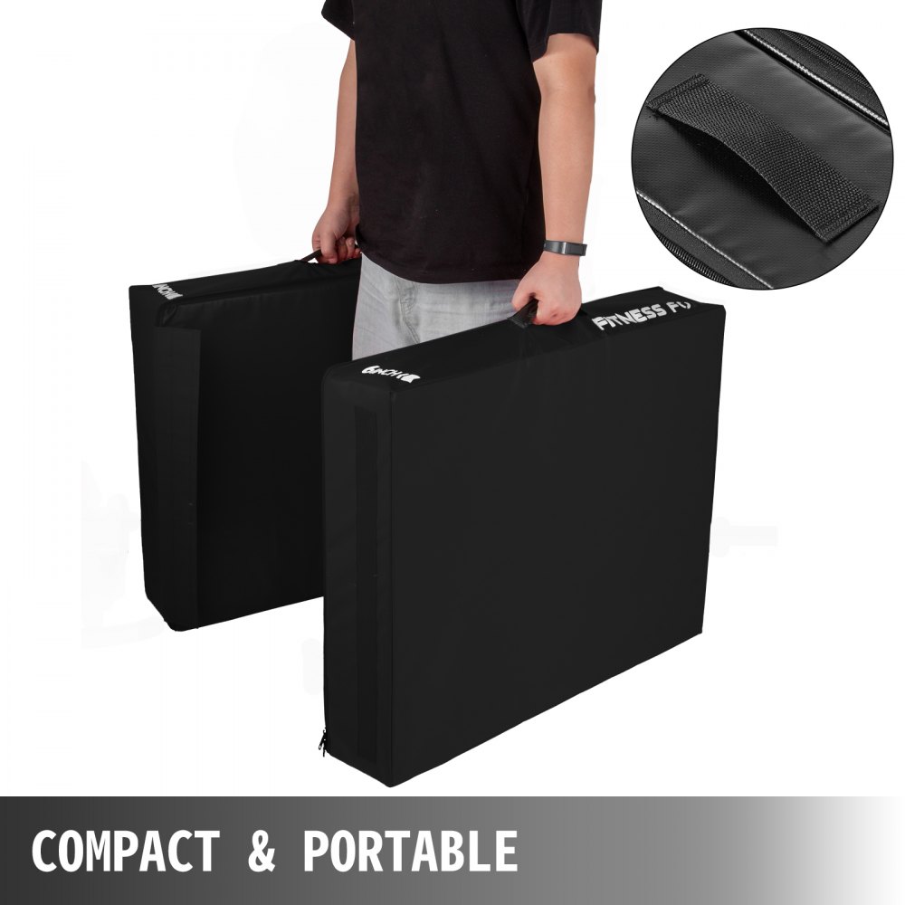 VEVOR Barbell Crash Cushion Pads 6 inch, Weightlifting Protector Falling Pads, Balanced Cushions, Black Cushioned Foam Mat,for Weightlifting Training，One Pair