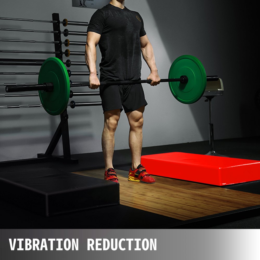 VEVOR Fitness Crash Pad,10 inch Barbell Crash Cushion Pads, Weightlifting Protector Falling Pads, Cushioned Foam Mat,for Olympic Weightlifting One Pair (Black & Red)