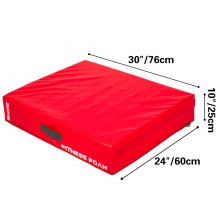 10inch Barbell Crash Cushion Pads, Weightlifting Protector Falling Pads, Black & Red Cushioned Foam Mat, for Olympic Weightlifting One Pair