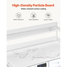 Washer Dryer Countertop for the Top, Wood Washer Dryer Topper with 2-Tier Shelf Universal Fit, Laundry Countertop with Edge Rails, 54" Width x 27" Depth Laundry Counter Storage Organization, White