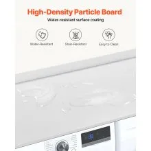 Washer Dryer Countertop, Laundry Wood Shelf Topper with Edge, 54" Width x 27" Depth Cover Guard Organizer for Washer and Dryer Laundry Hamper Counter Storage Organization (White)