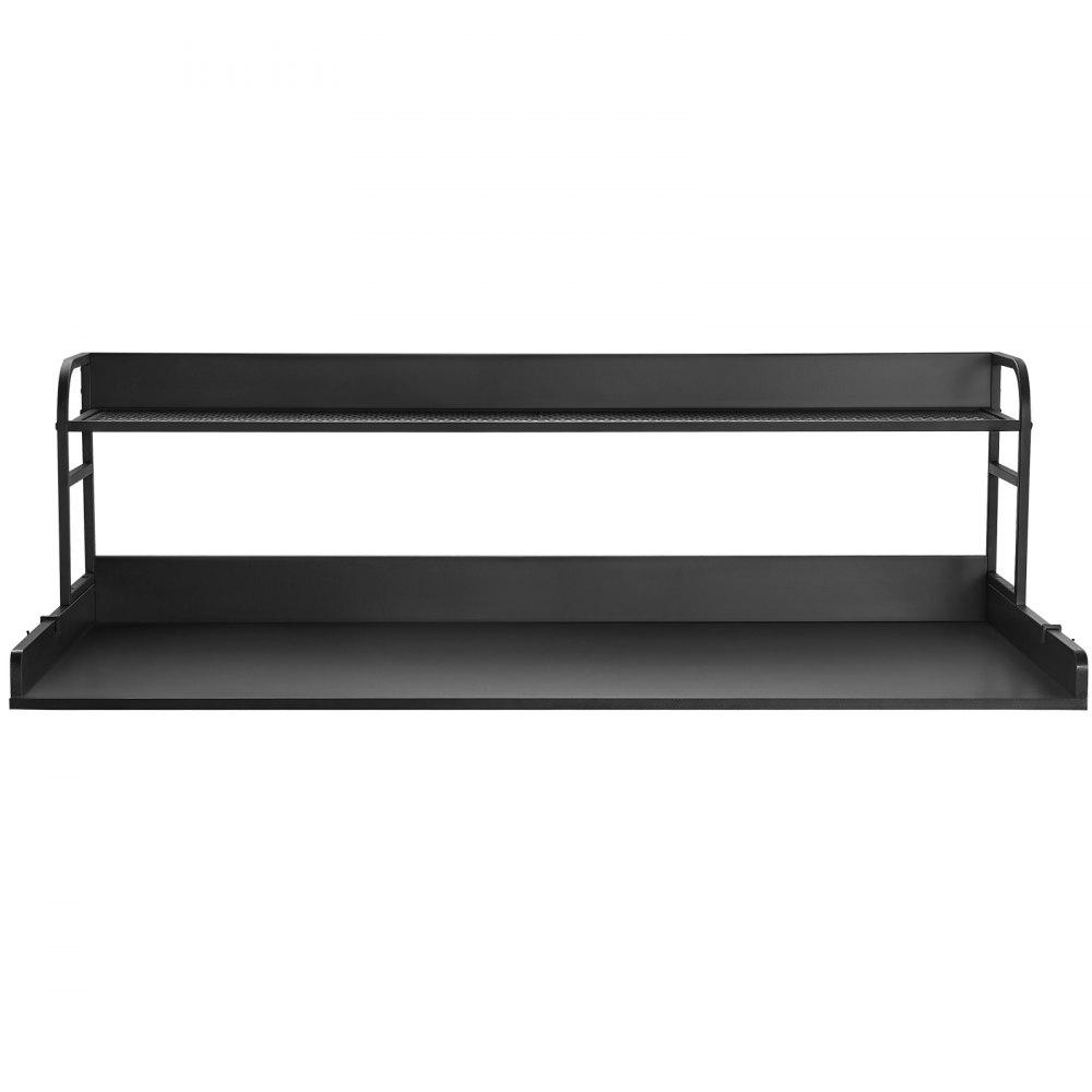 VEVOR Washer Dryer Countertop with 2-Tier Shelf, 54" x 27" Wooden Washer and Dryer Countertop with Anti-Slip Pads, Water-Resistant Laundry Topper Cover for Laundry Room Organization and Storage, Black