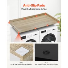 Royxen Laundry Countertop Solid Wood, Countertop for All Front-Loaded Washing Machine and Dryer, Extra Room for Laundry Room, Oak