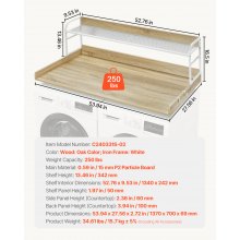 VEVOR Washer Dryer Countertop with Shelf 54"x27" Wooden Washer Dryer Cover Oak