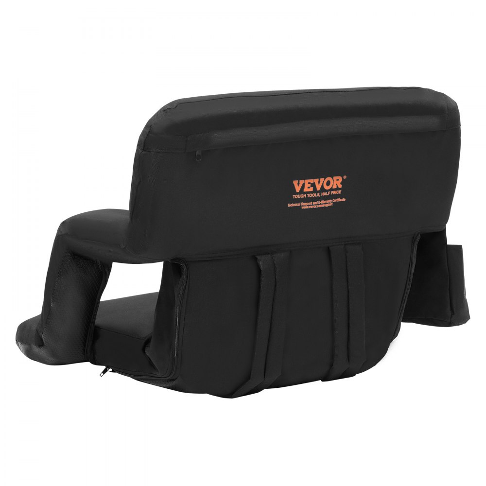 VEVOR Stadium Seat with Back Support, Wide Bleacher Seat Back, Folding Padded Cushion Stadium Chair, Portable Reclining Chair with Hook Pocket Cupholder, Ideal for Sport Event Beach Camping Concert