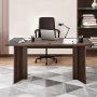 VEVOR 63 in Executive Desk, Large Modern Rectangle Office Table, Heavy Duty Wooden Executive Table with Cable Connection Hole, 113 KG Load Capacity, Easy Assembly, for Work Study Writing, Walnut
