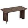 VEVOR 63 in Executive Desk, Large Modern Rectangle Office Table, Heavy Duty Wooden Executive Table with Cable Connection Hole, 113 KG Load Capacity, Easy Assembly, for Work Study Writing, Walnut