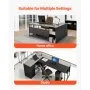 VEVOR L-Shaped Executive Desk, Large Modern Office Table with Drawers & Storage Cabinet, Heavy Duty Wooden Executive Table with CPU Stand, 158.7 KG Load Capacity, Easy Assembly, for Work Study Writing