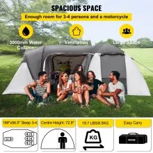 VEVOR Motorcycle Covers, Folding Garage Scooter Waterproof UV Protected 480 x 245 x 185 cm Motorcycle Garage Weatherproof Motorcycle Cover Moped Protective Tarpaulin Tent Oxford Roll Cover Olive Green