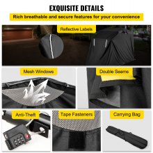 VEVOR Motorcycle Shelter, Waterproof Motorcycle Cover, Heavy Duty Motorcycle Shelter Shed, 600D Oxford Motorbike Shed Anti-UV, 106.3"x41.3"x62.9" Black Shelter Storage Garage Tent w/ Lock & Weight Bag