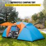 VEVOR Motorcycle Camping Tent, 3-4 Person Motorcycle Tent for Camping, Waterproof Backpacking Tent w/Integrated Motorcycle Port, Easy Setup Motorcycle Tent for Outdoor Hiking Hunting Adventure Travel