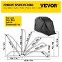 Kryt na skútr pro mobilitu VEVOR, ochrana proti dešti 600D látková ventilace Kryt krytu na motocykl Anti-UV s rámem z kalené oceli Oxford přenosná taška