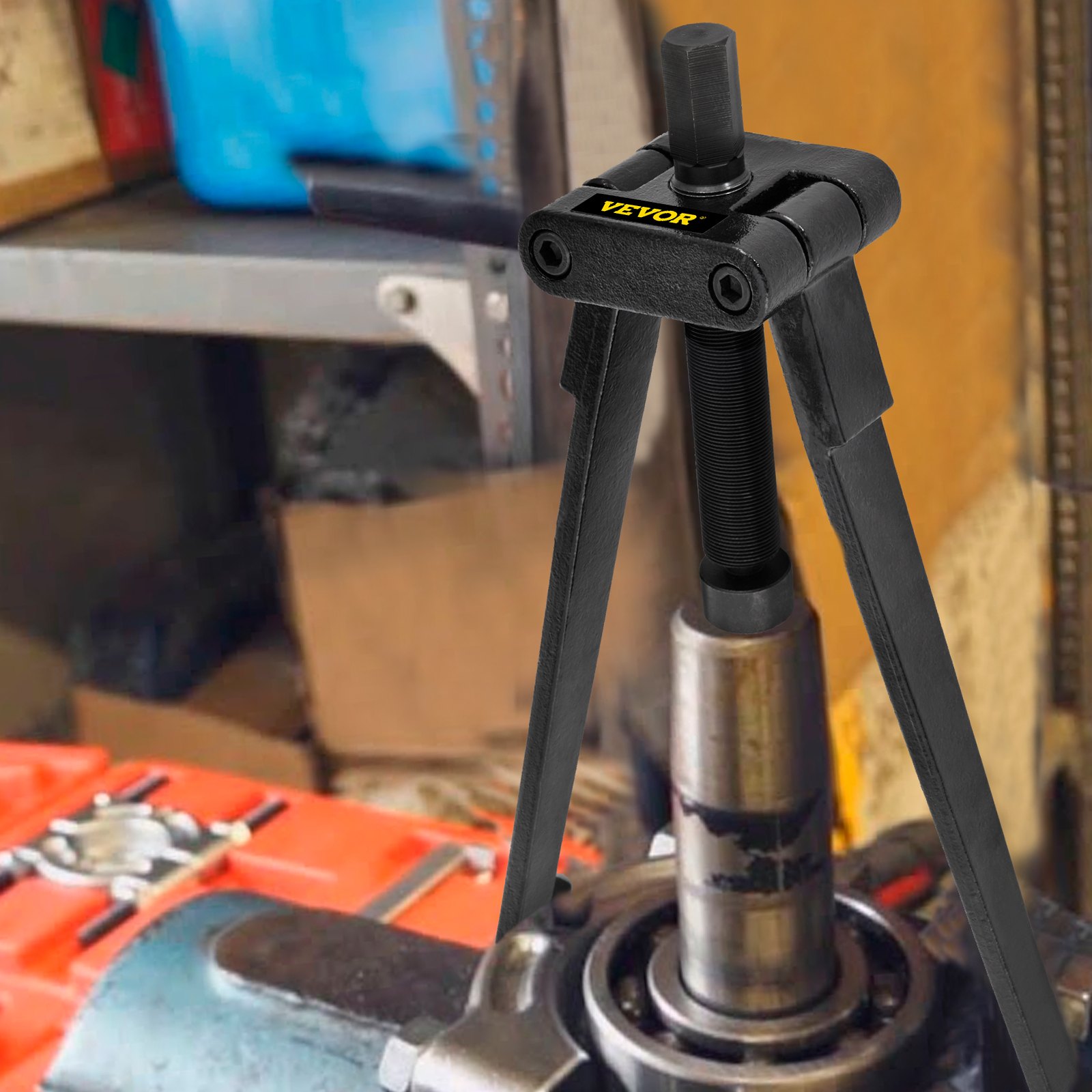 VEVOR Lower Bearing Carrier Puller, Compatible with Yamaha, Johnson, Evinrude, Honda, Mercury, Robust Steel Marine Lower Bearing Puller with Adjustable Arms, Works for Lower Carrier Bearing Removing
