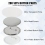 VEVOR 3" 75mm Button Badge Parts Supplies for Button Maker Machine 200 Sets