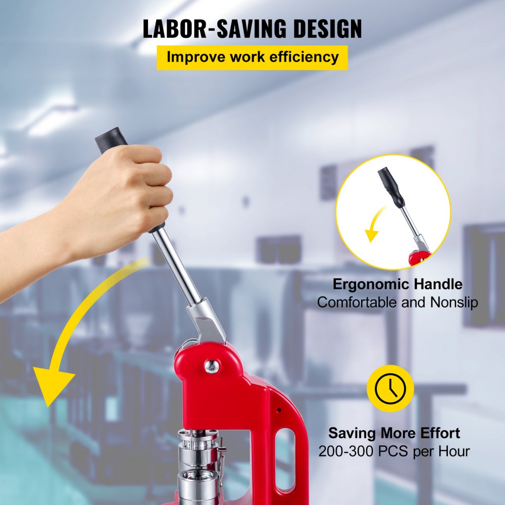 Máquina para hacer insignias de botón VEVOR de 25 mm (1 pulgada), con 1000 piezas y cortador circular, kit de prensa de botones sin instalación para ídolos, JK, escuelas y niños.