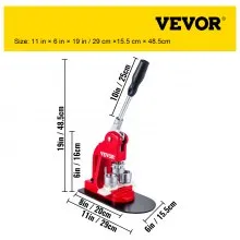 VEVOR Button Badge Maker Machine 25mm（1 in）DIY Pin Button Maker Machine with1000 Pcs Button Parts & Circle Cutter Installation-Free Button Press Kit for Idol, JK, School,Kids