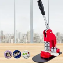 VEVOR Button Badge Maker Machine 25mm（1 in）DIY Pin Button Maker Machine with1000 Pcs Button Parts & Circle Cutter Installation-Free Button Press Kit for Idol, JK, School,Kids