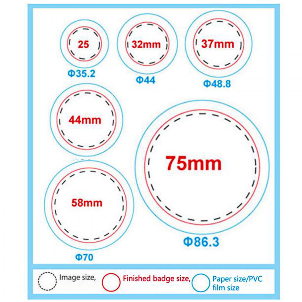 1000pcs 2.28"(58mm) Button For Badge Maker Machine Light Diy Garments Pro