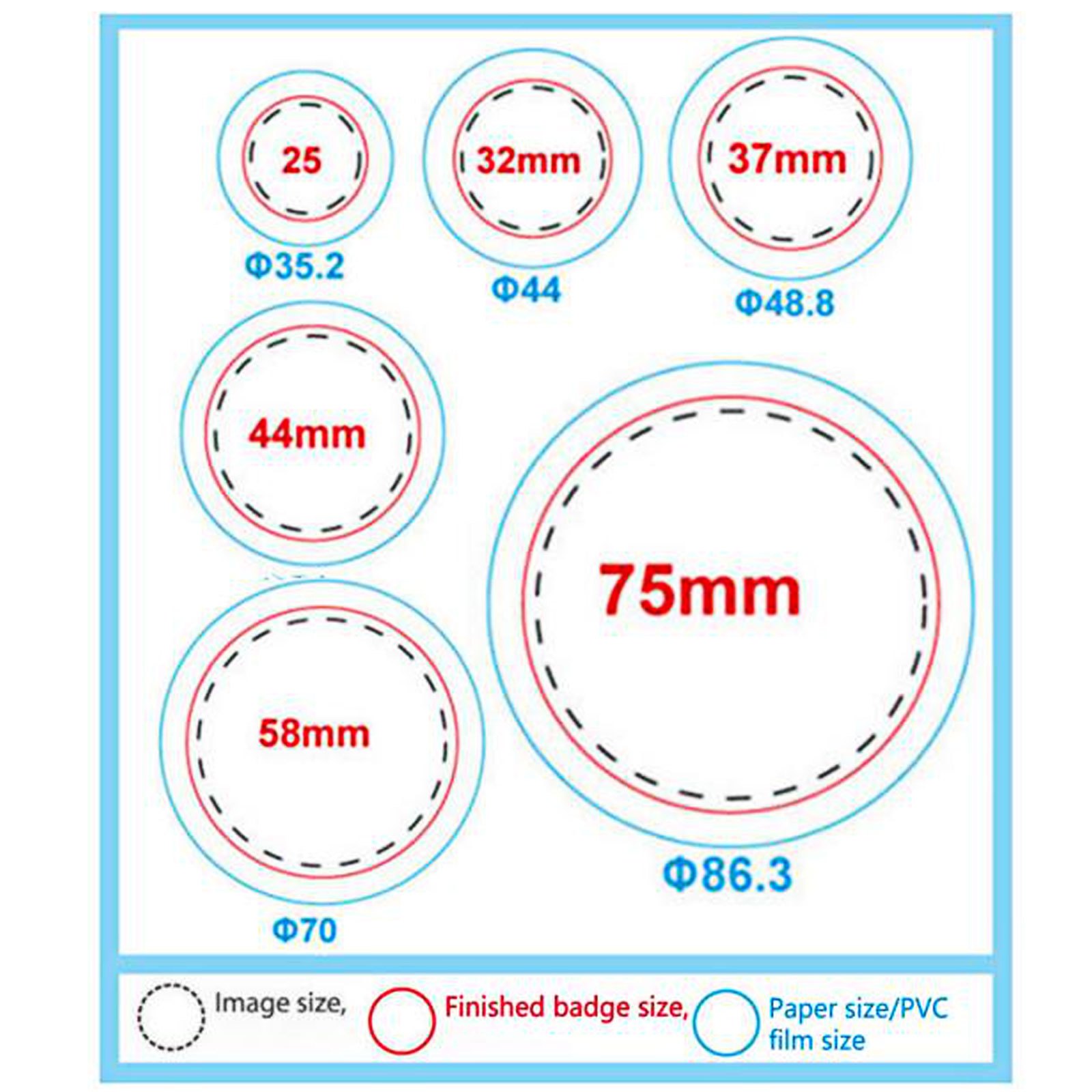 1000pcs 2.28"(58mm) Button For Badge Maker Machine Light Diy Garments Pro