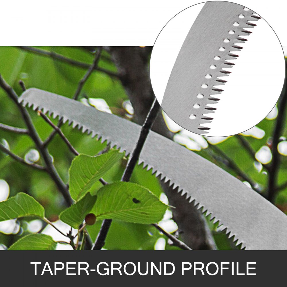 VEVOR Telescopic Pole Saw Tree Pruner 4-12 Foot Extendable Telescopic Landscaping Pole Saw with 2-Foot Saw Blade for Pruning and Trimming Branches and Leaves
