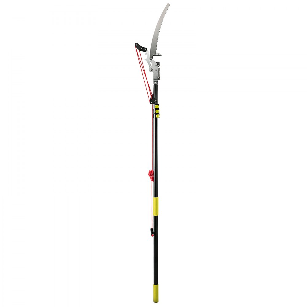 VEVOR Tree Pruner 5.4~17.7ft, Extendable Pole Saw with 3-Sided Blade SK5 Cutting Blade, Tree Pole Pruner, Tree Saw Alloy Steel Branch, Long Reach Pole Pruning Saw for Sawing and Shearing