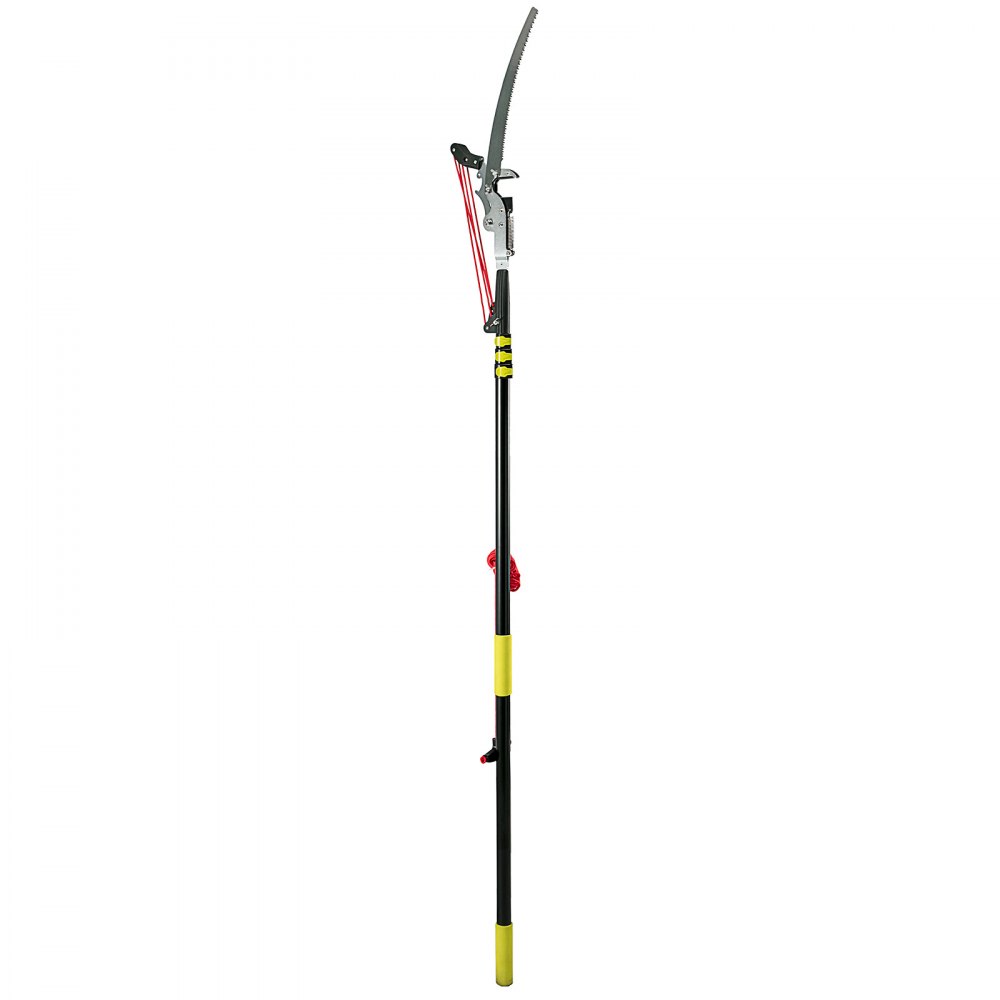 VEVOR Tree Pruner 5.4~17.7ft, Extendable Pole Saw with 3-Sided Blade SK5 Cutting Blade, Tree Pole Pruner, Tree Saw Alloy Steel Branch, Long Reach Pole Pruning Saw for Sawing and Shearing