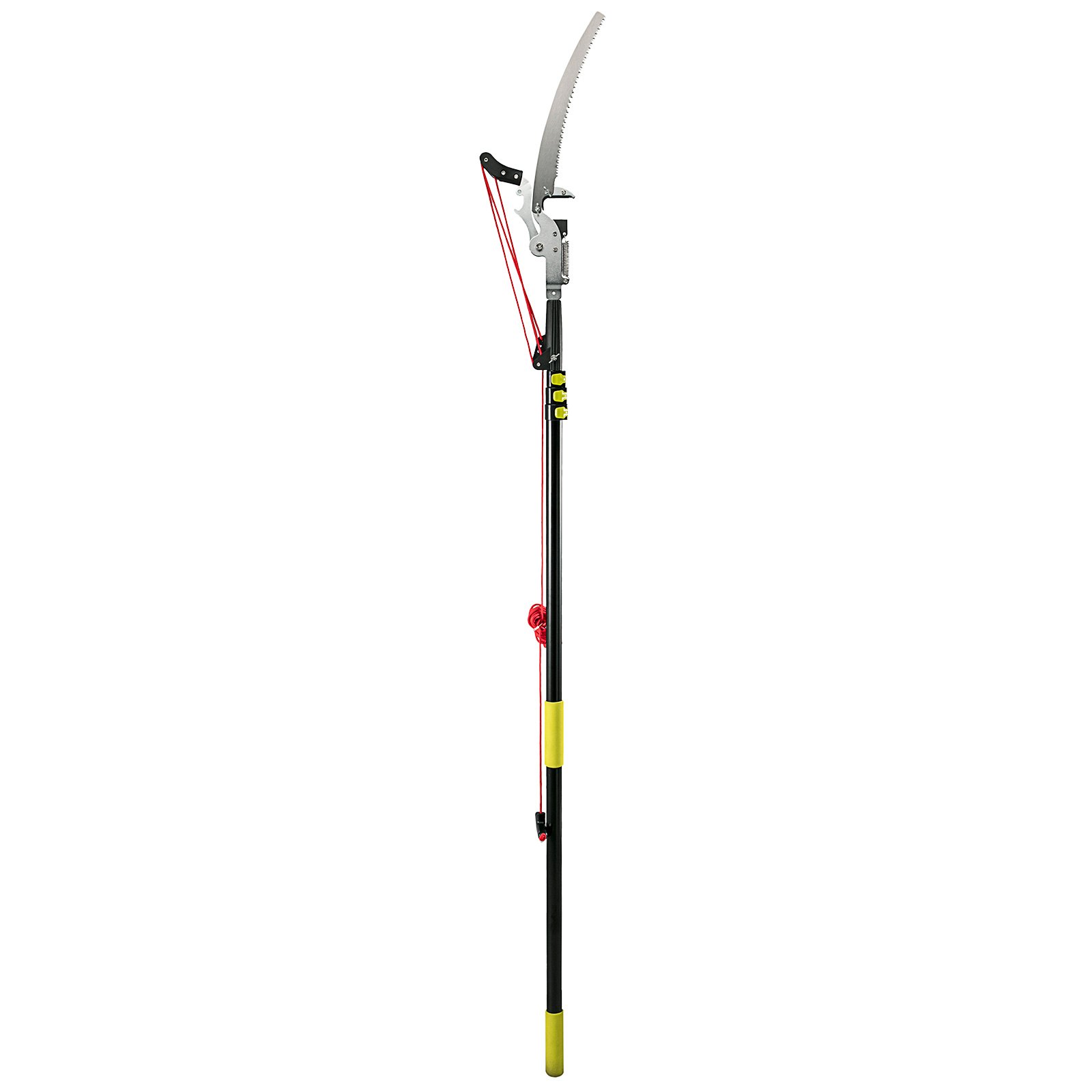 VEVOR Tree Pruner 5.4~17.7ft, Extendable Pole Saw with 3-Sided Blade SK5 Cutting Blade, Tree Pole Pruner, Tree Saw Alloy Steel Branch, Long Reach Pole Pruning Saw for Sawing and Shearing