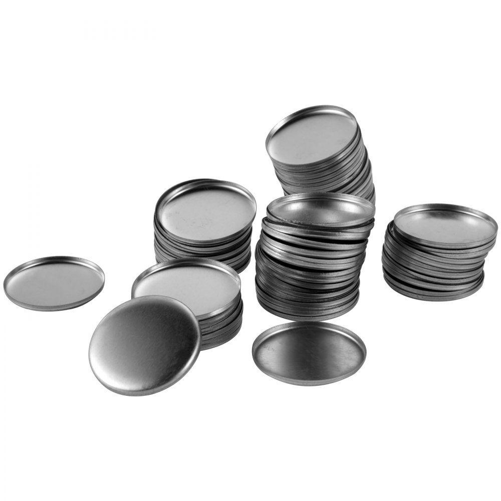 VEVOR Button Parts for Button Maker 500 Sets Button Badge Parts 32 mm (1-1/4 inch) Button Parts Metal with Clip Pin Top & Bottom Plastic Cover Film Button Maker Parts for Family Use DIY Activities
