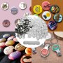 VEVOR Button Parts for Button Maker 500 Sets Button Badge Parts 32 mm (1-1/4 inch) Button Parts Metal with Clip Pin Top & Bottom Plastic Cover Film Button Maker Parts for Family Use DIY Activities