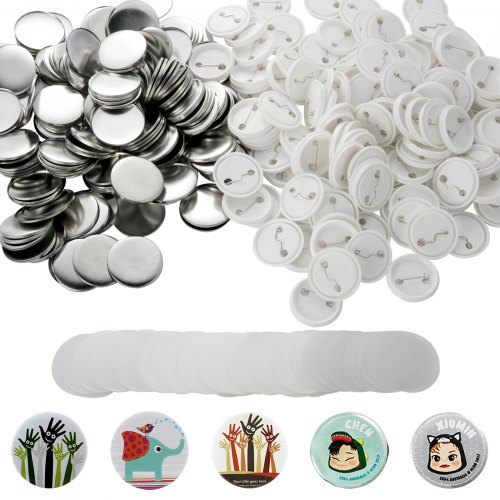 Vevor 1,73 "/44 Mm 500 juegos completos insignia botón Pin piezas para botón fabricante Diy