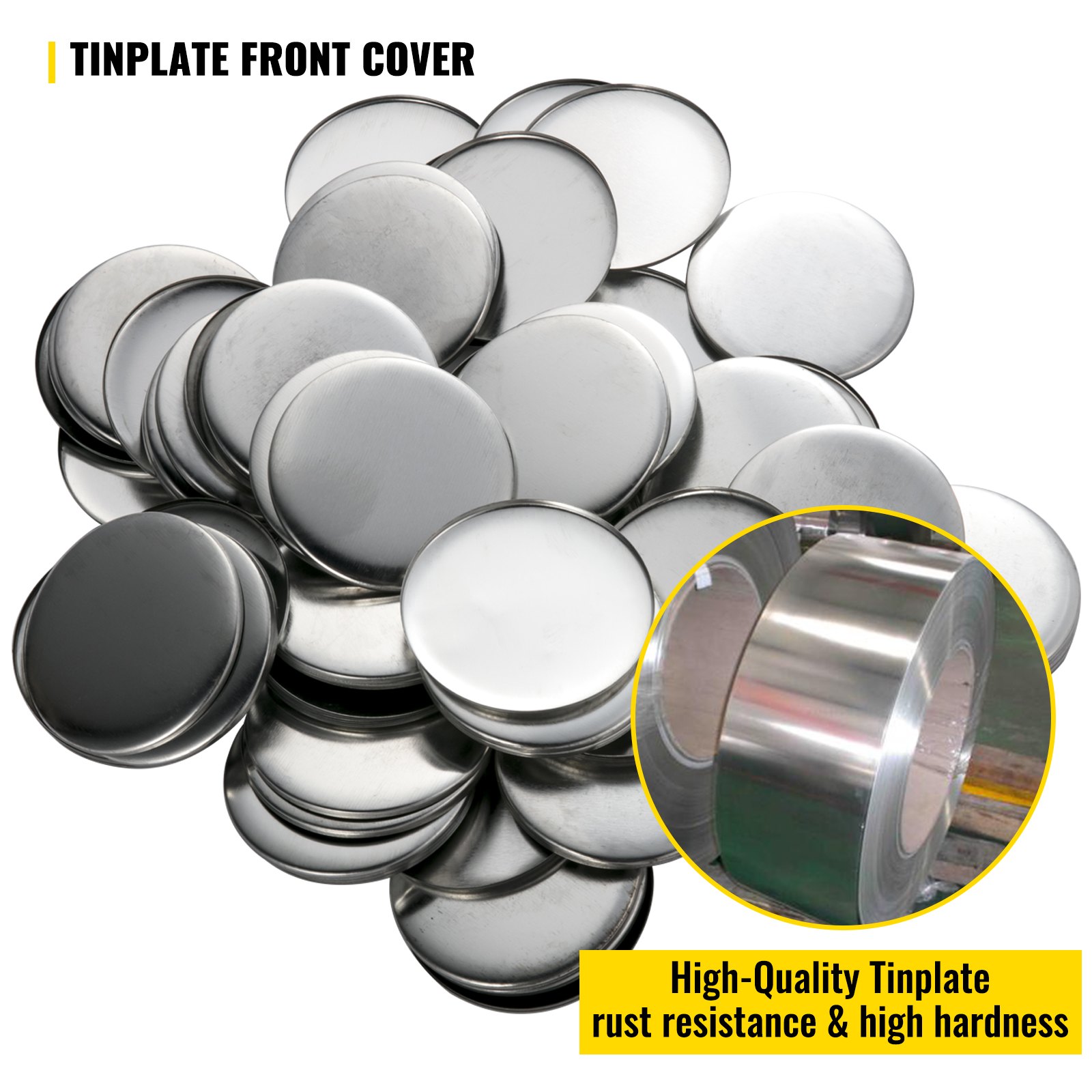 Vevor 3"/75 Mm 500 Complete Sets Badge Button Pin Parts For Button Maker Diy