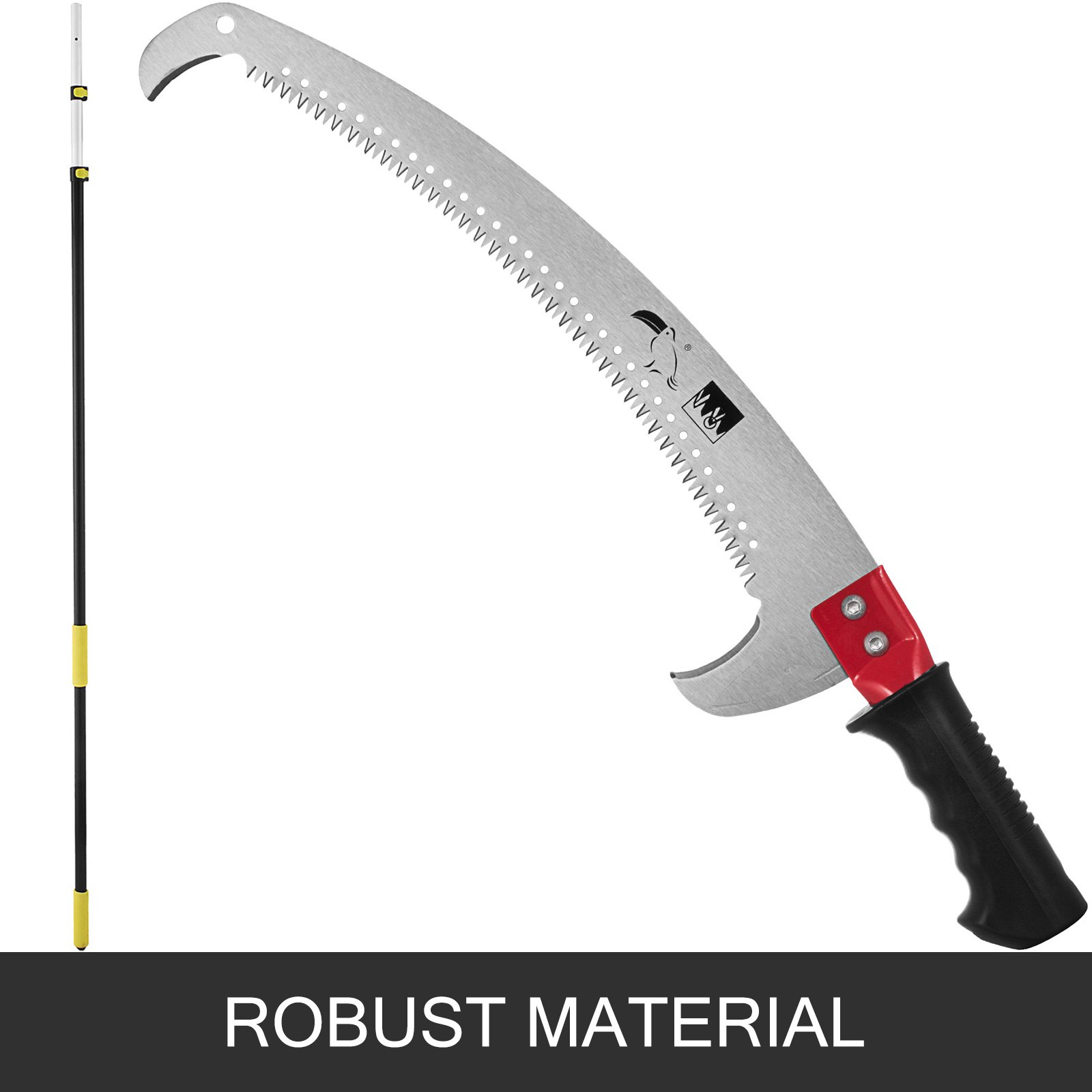 VEVOR Telescopic Pole Saw Tree Pruner 6-24 Foot Extendable Telescopic Landscaping Pole Saw with 2-Foot Saw Blade for Pruning and Trimming Branches and Leaves