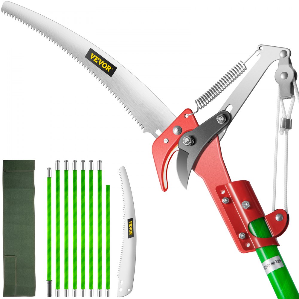 VEVOR Pole Saws For Tree Trimming, 26 Foot Pruning Saws, Alloy Steel Tree Pruner, Extension Pole, Tree Pruner Extendable, Tree Trimmers Long Handle for Sawing and Shearing