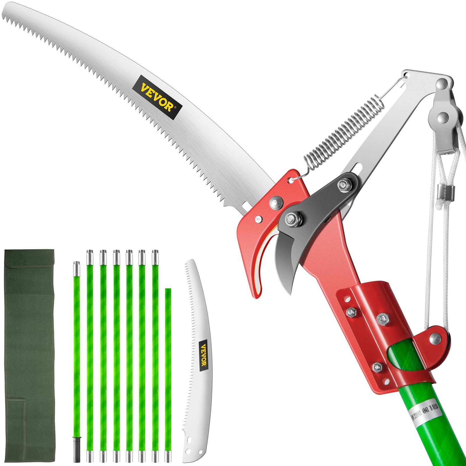 VEVOR Extendable Tree Pole Pruner Telescopic Pole Saw 26 Foot Extendable Telescopic Landscaping Pole Saw Tree Saw Alloy Steel Branch Long Reach Pole Pruning Saw for Sawing and Shearing