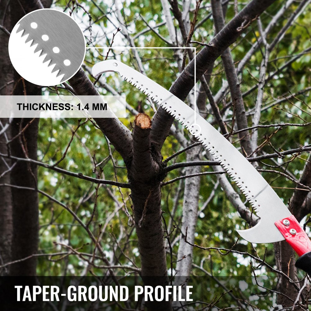 VEVOR Tree Pole Pruner 29.5 ft,  Foot Pole Saw 8.4 ft Minimum Length, 23.23 inch Mn Steel Tree Saw Tree Pole Pruner, Tree Pruner for Branch Long Reach Pole Pruning Saw for Sawing and Shearing