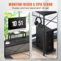 monitor riser and cpu stand on VEVOR l shaped computer desk, featuring a sleek, organized setup.