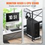 VEVOR l shaped computer desk with monitor riser, cpu stand, and modern design.