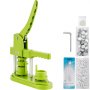 VEVOR Badge Button Press, 1 Inch (25 mm) Button Press Machine, Green Button Badge Maker Machine with 1 Circle Cutter and 500 Sets of Components (Metal Fronts, Clear Plastic Mylar, Plastic Backs)