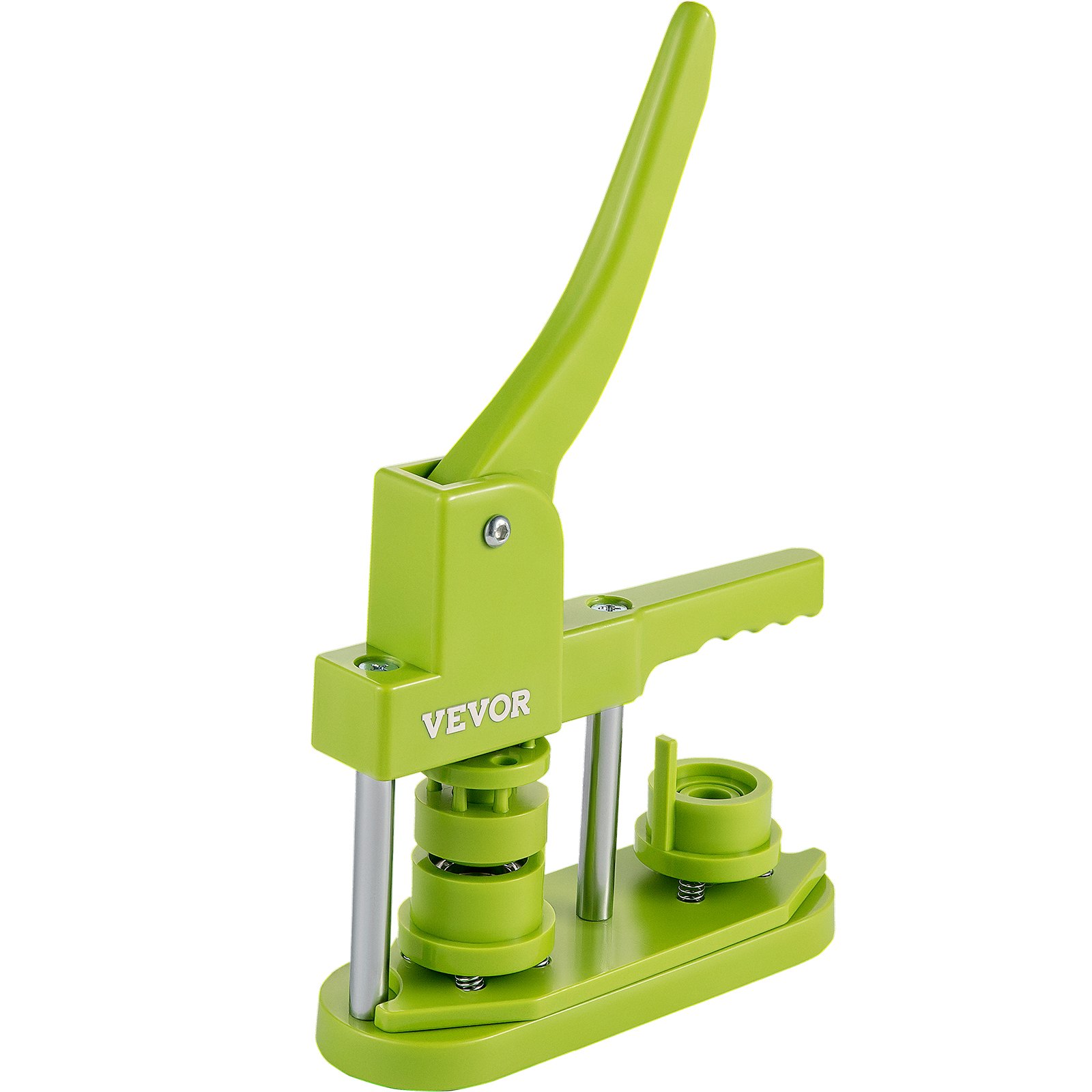 VEVOR Badge Button Press, 1 Inch (25 mm) Button Press Machine, Green Button Badge Maker Machine with 1 Circle Cutter and 500 Sets of Components (Metal Fronts, Clear Plastic Mylar, Plastic Backs)