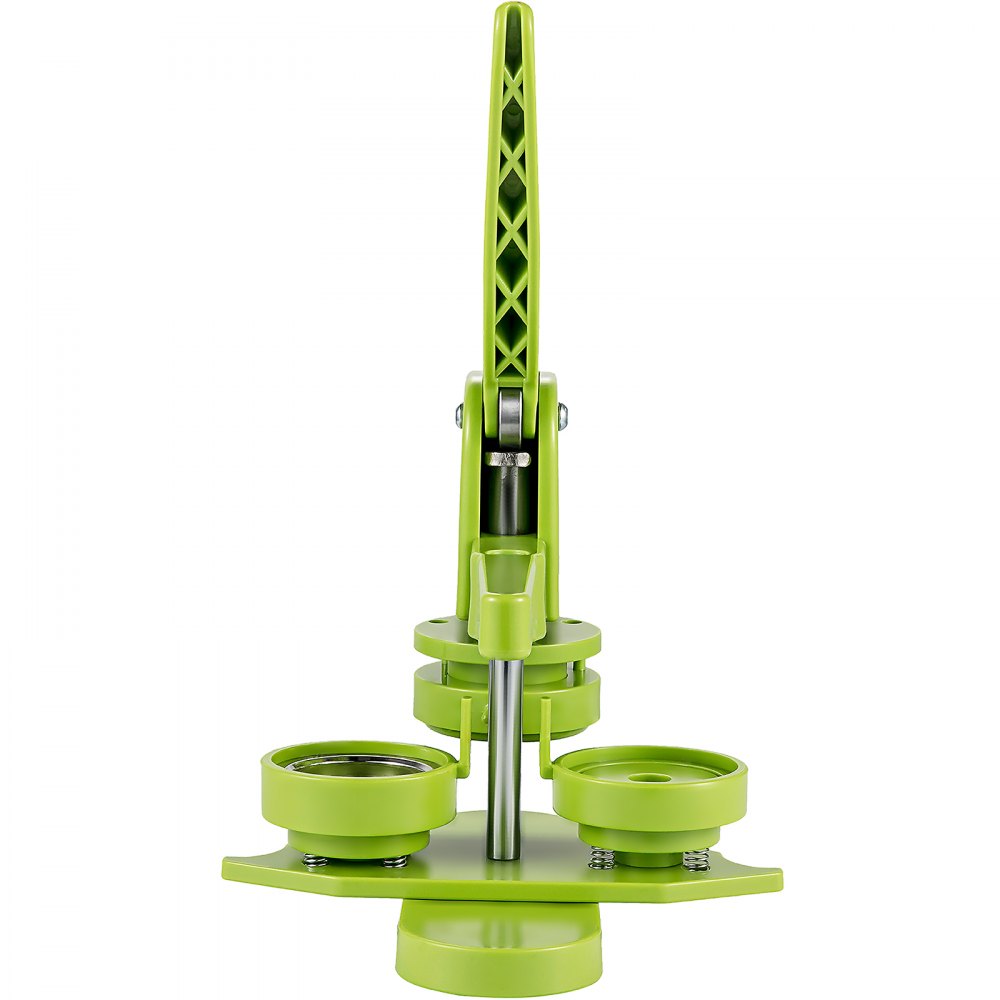 VEVOR Badge Button Press, 2-1/4 inch (58 mm) Button Press Machine, Green Button Badge Maker Machine with 1 Circle Cutter and 500 Sets of Components (Metal Fronts, Clear Plastic Mylar, Plastic Backs)