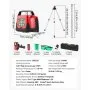 VEVOR Rotary Laser Level Kit, 2000ft 360-Degree Self Leveling Green Horizontal Laser Transit,with Tripod,Receiver,Remote Control, Scale, Toolcase, IP66 Rating Waterproof, 0.80in/100ft for Construction