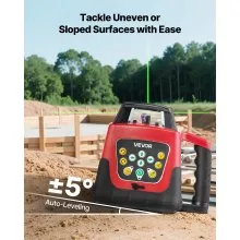 VEVOR Rotary Laser Level Kit, 2000ft 360-Degree Self Leveling Green Horizontal Laser Transit,with Tripod,Receiver,Remote Control, Scale, Toolcase, IP66 Rating Waterproof, 0.80in/100ft for Construction
