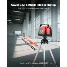 VEVOR Rotary Laser Level Kit, 2000ft 360-Degree Self Leveling Green Horizontal Laser Transit,with Tripod,Receiver,Remote Control, Scale, Toolcase, IP66 Rating Waterproof, 0.80in/100ft for Construction