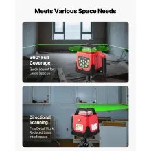 VEVOR Rotary Laser Level Kit, 2000ft 360-Degree Self Leveling Green Horizontal Laser Transit,with Tripod,Receiver,Remote Control, Scale, Toolcase, IP66 Rating Waterproof, 0.80in/100ft for Construction
