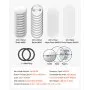 VEVOR Button Maker Supplies 200 Sets 2.28 in / 58 mm Pin Back Button Parts, with Metal Backs, Metal Shells, Clear Mylar Films, and Blank Circle Papers, for Home DIY, School Events, and Custom Studio