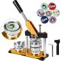 VEVOR Button Maker 1inch Rotate Button Maker Yellow Rotate Button Badge Maker Machine 25mm with 100 Sets Circle Button Parts for Friends 25mm 1inch