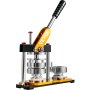 VEVOR button maker 75mm with a black handle and yellow base for badge making.