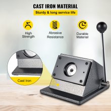 VEVOR Graphic Punch Die Cutter 1-1/4"/32mm Round Punch Die Cutter Cast Iron Manual Graphic Punch Press Button Badge Maker 0.05"/1.5mm Cut Thickness Graphic Die Cutter with Steel Blade for Badge Making