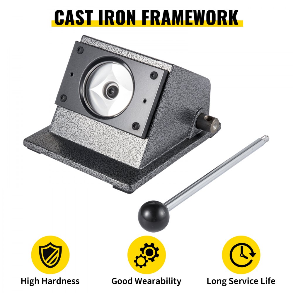 VEVOR Graphic Punch Die Cutter 3"/75mm Round Punch Die Cutter Cast Iron Manual Graphic Punch Press Button Badge Maker 0.05"/1.5mm Cut Thickness Graphic Die Cutter w/ Steel Blade for Card Badge Making