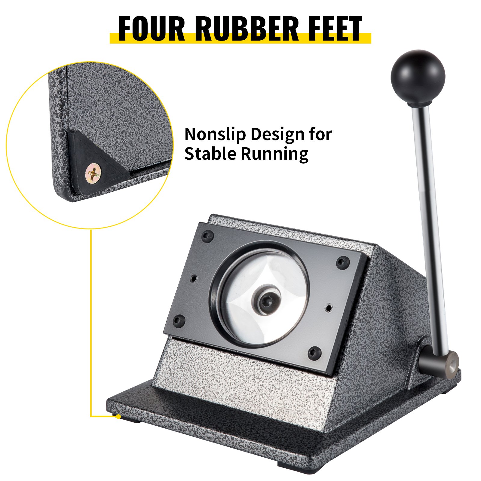 VEVOR Graphic Punch Die Cutter, 3"/75mm Round Punch Die Cutter, Cast Iron Manual Graphic Punch Press Button Badge Maker, 0.05"/1.5mm Cut Thickness Graphic Die Cutter w/Steel Blade for Card Making